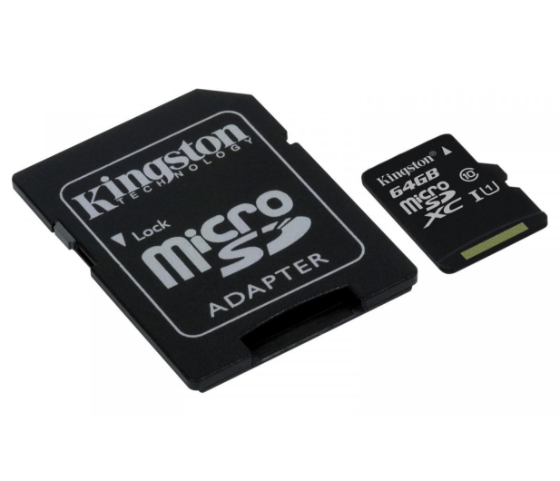 KINGSTON microSD  64GB Canvas Select 80/10MB/s + adapter SD (SDCS/64GB) - 1442932 - zdjęcie 2